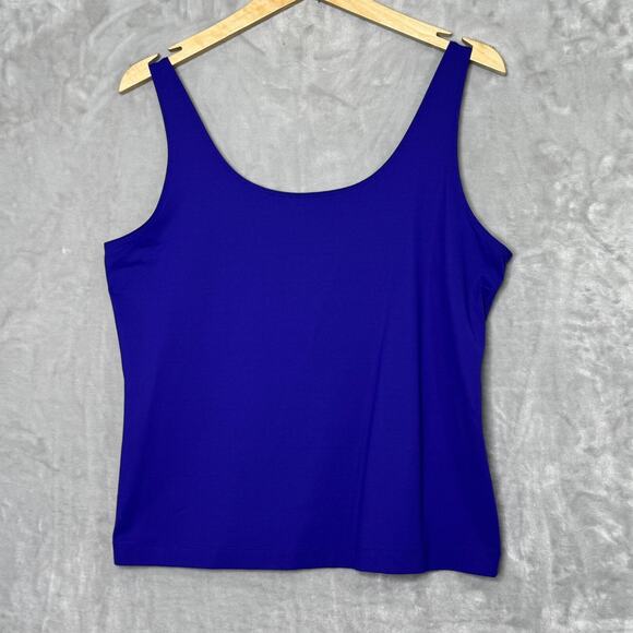 Chicos Tank Top Womens Large Purple Adjustable Straps Stretch Shell Round Neck - Picture 1 of 6